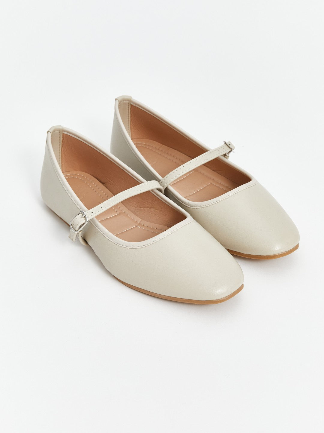 LCW Steps Leather Look Women Ballerina Shoes