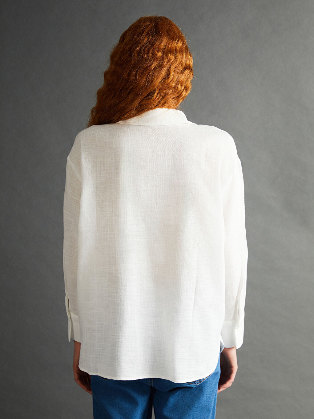 LCW Vision Ecru Loose Fit Women Shirt