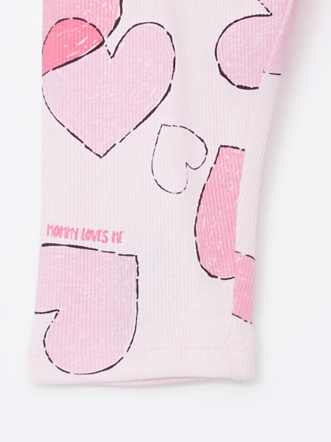 LCW Kids Elastic Waist Printed Girls Leggings Main Image