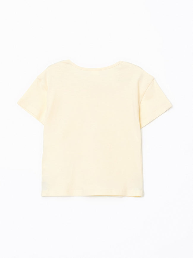 LCW Kids Crew Neck Floral Combed Cotton Girls T-Shirt Main Image