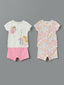 LCW Baby Crew Neck Baby Girl Shorts Pajama Set 2-Piece