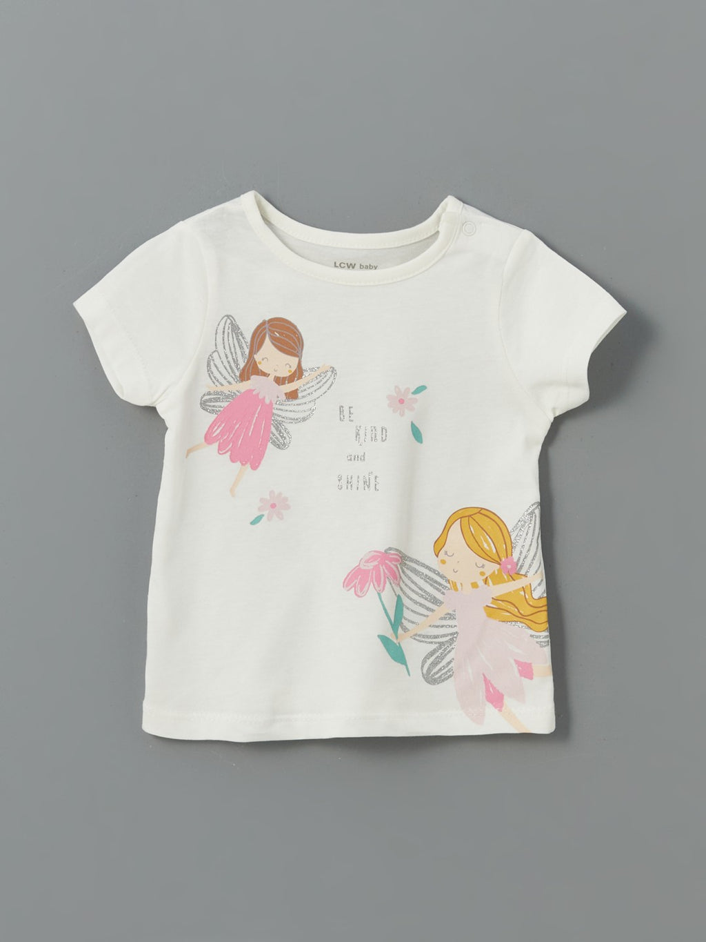 LCW Baby Crew Neck Baby Girl Shorts Pajama Set 2-Piece