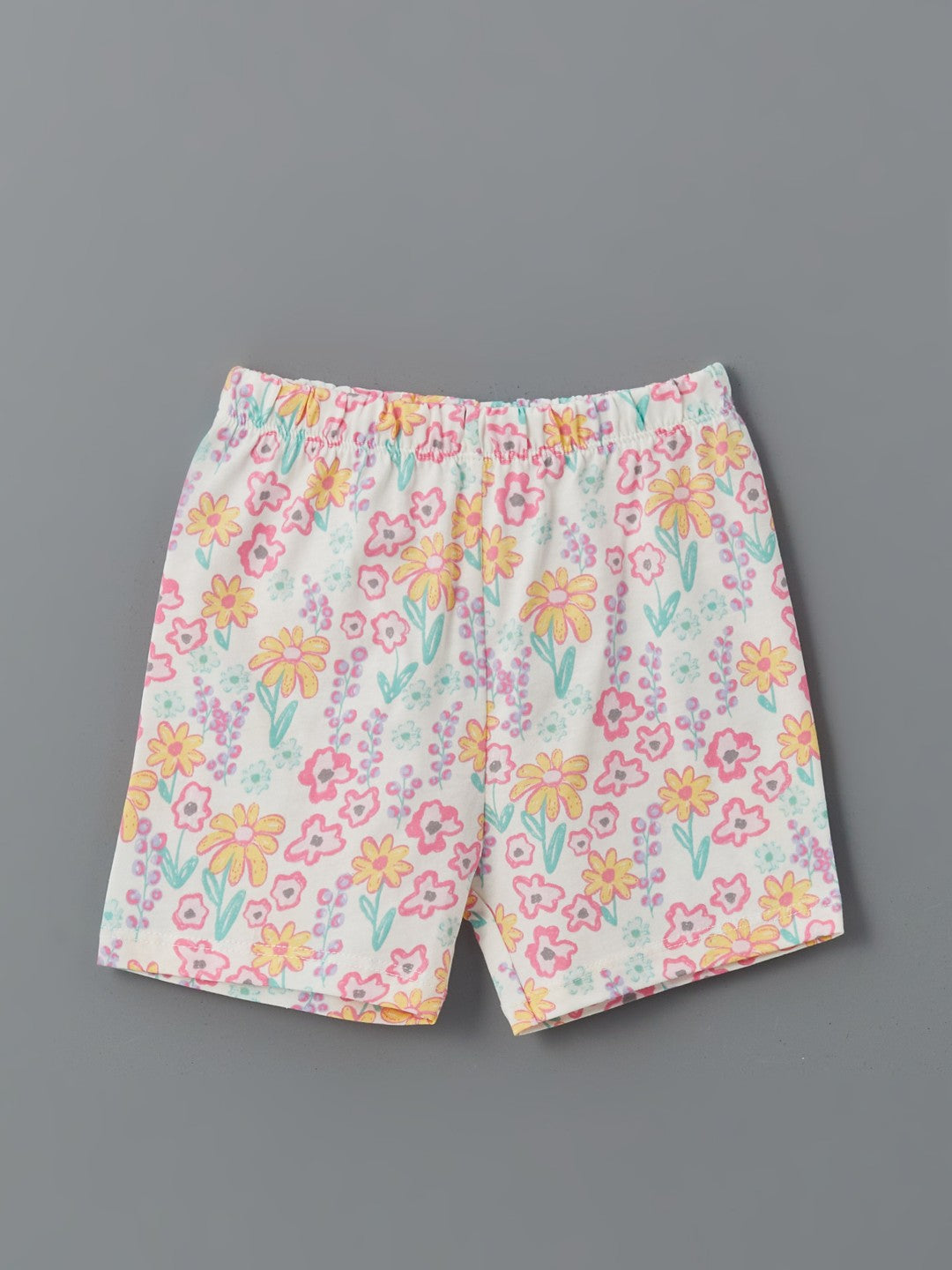 LCW Baby Crew Neck Baby Girl Shorts Pajama Set 2-Piece