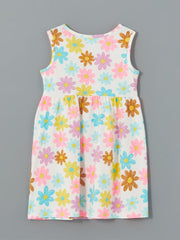 LCW Kids Crew Neck Floral Girls Cotton Dress