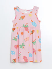 LCW Kids Crew Neck Floral Girls Cotton Dress