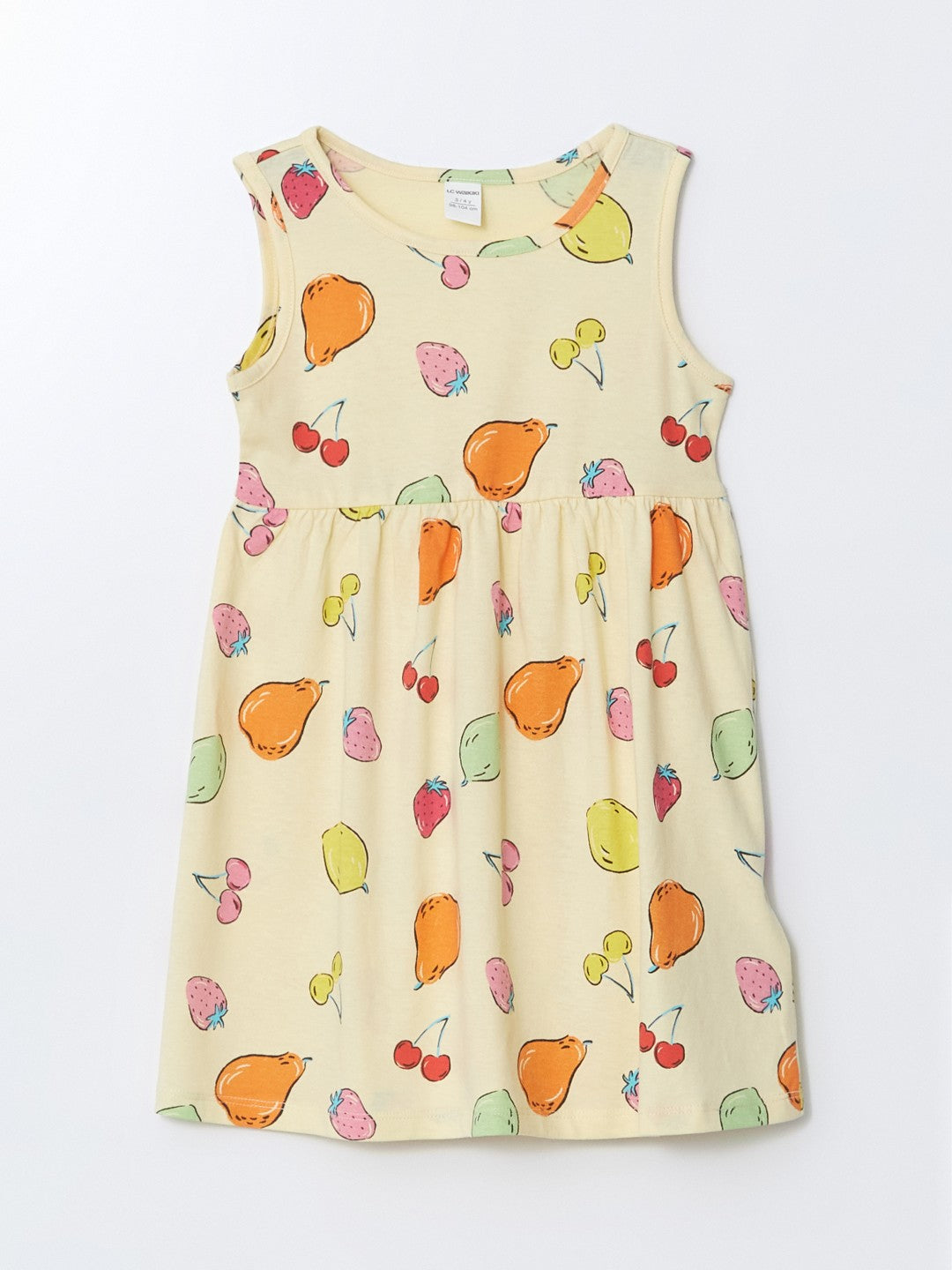 LCW Kids Crew Neck Floral Girls Cotton Dress