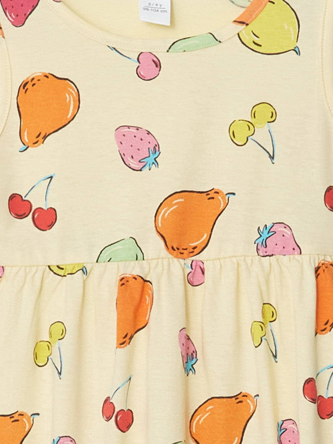 LCW Kids Crew Neck Floral Girls Cotton Dress