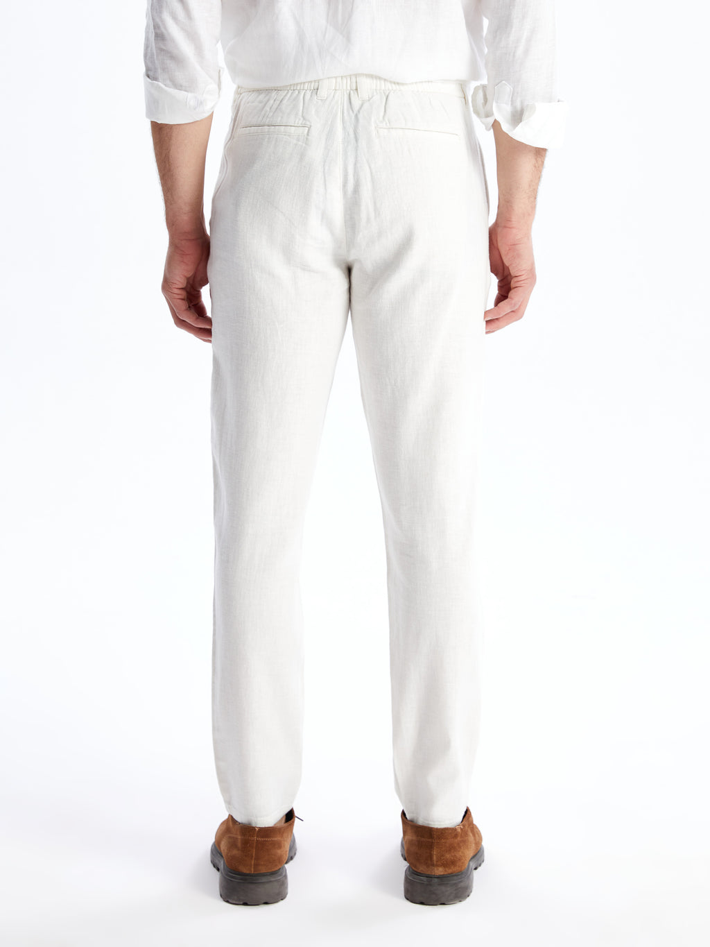 Slim Fit Linen Blend Men Trousers