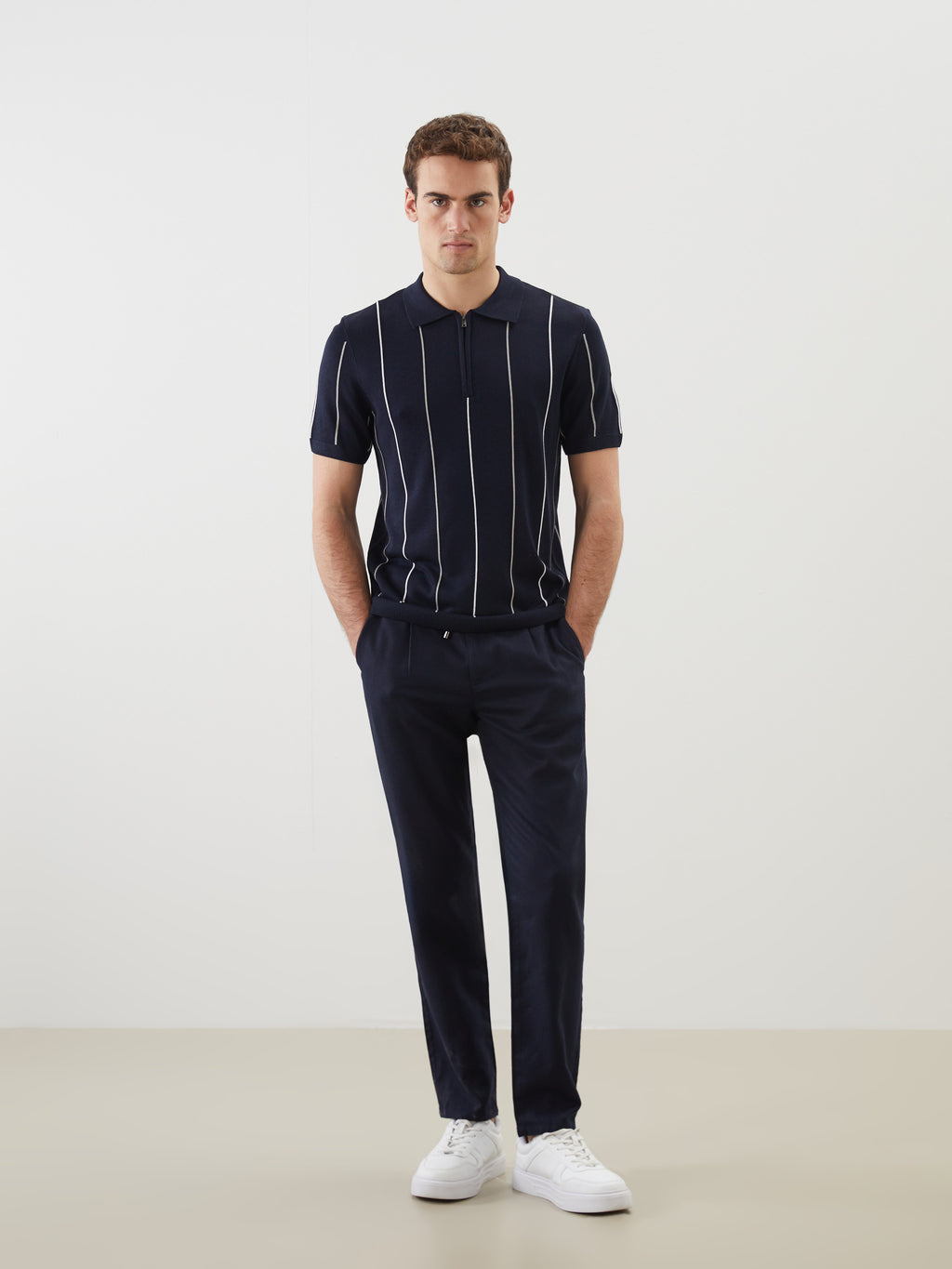 Slim Fit Linen Blend Men Trousers