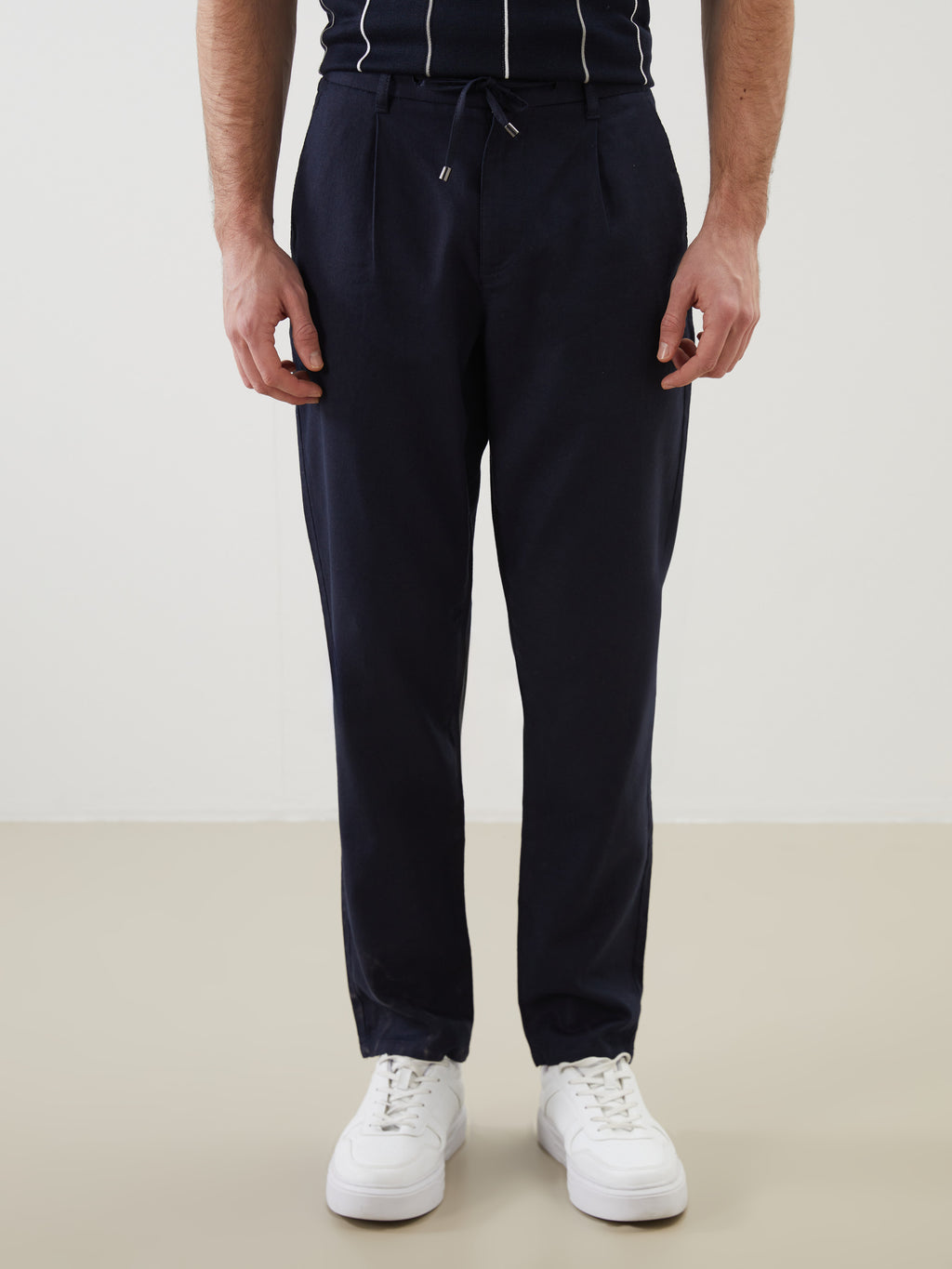 Slim Fit Linen Blend Men Trousers