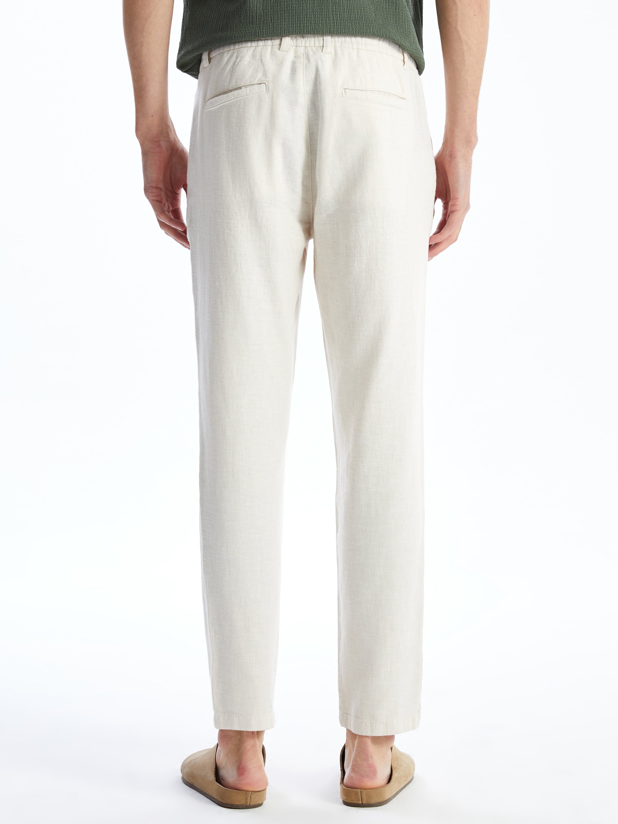 Slim Fit Linen Blend Men Trousers