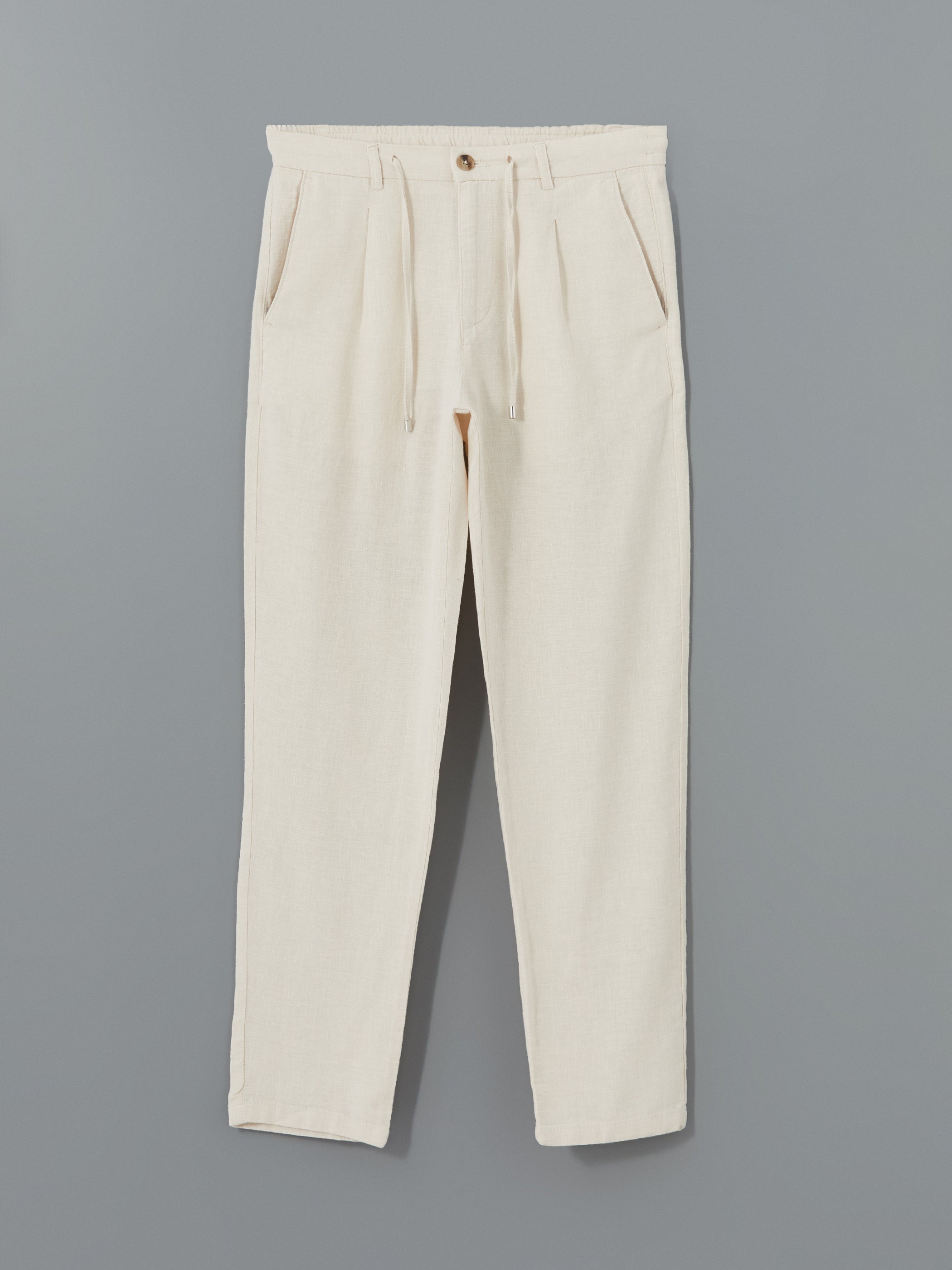 Slim Fit Linen Blend Men Trousers