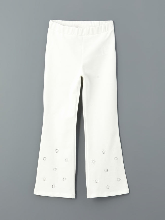 LCW Kids Elastic Waist Stoned Spanish Leg Girls Leggings Hover Image