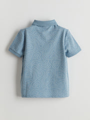 LCW Kids Polo Collar Patterned Combed Cotton BoyS T-Shirt