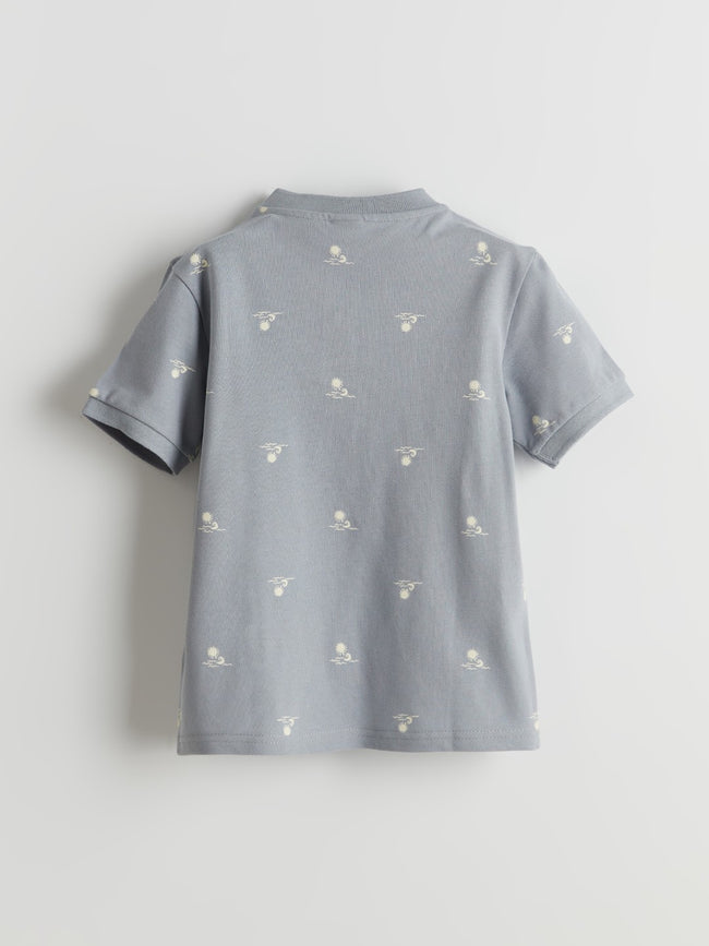 LCW Kids Judge Collar Patterned Boys Pique T-Shirt Main Image