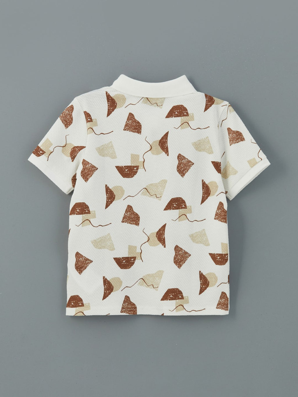 LCW Kids Polo Collar Patterned Combed Cotton Boy T-Shirt