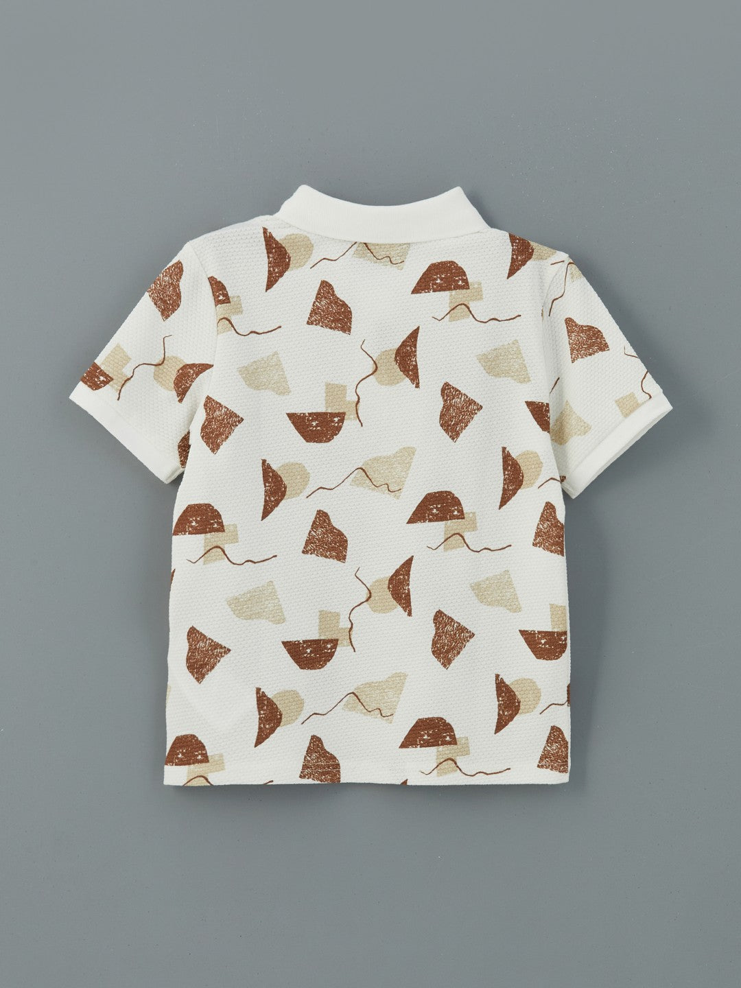 LCW Kids Polo Collar Patterned Combed Cotton Boy T-Shirt