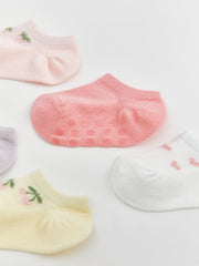 LCW Baby Printed Baby Girl Booties Socks 5-Pack