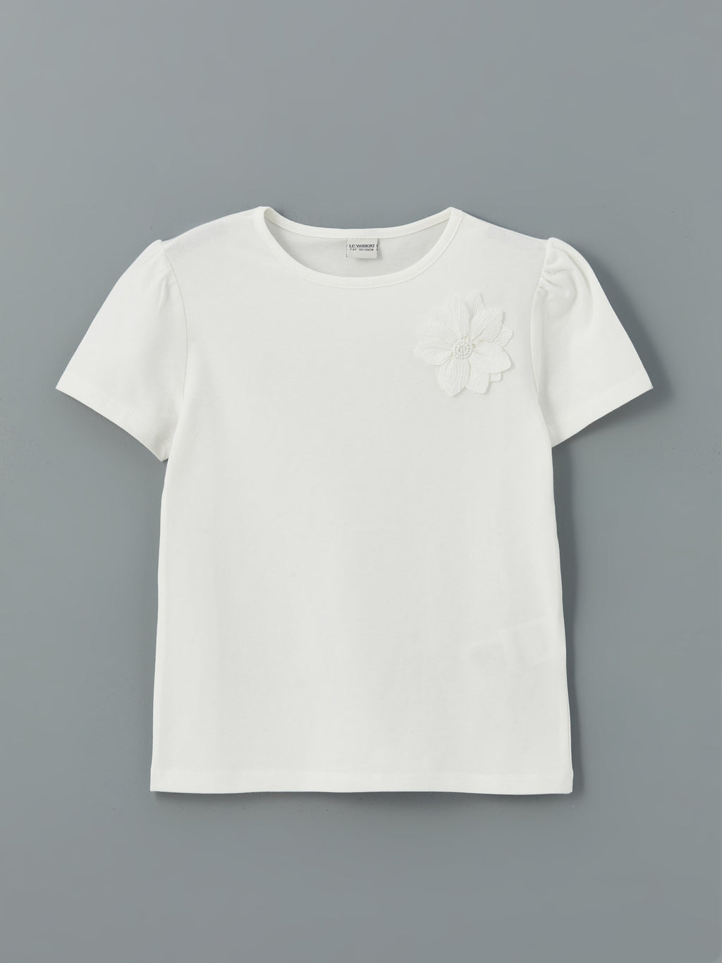 Crew Neck Floral Girls T-Shirt