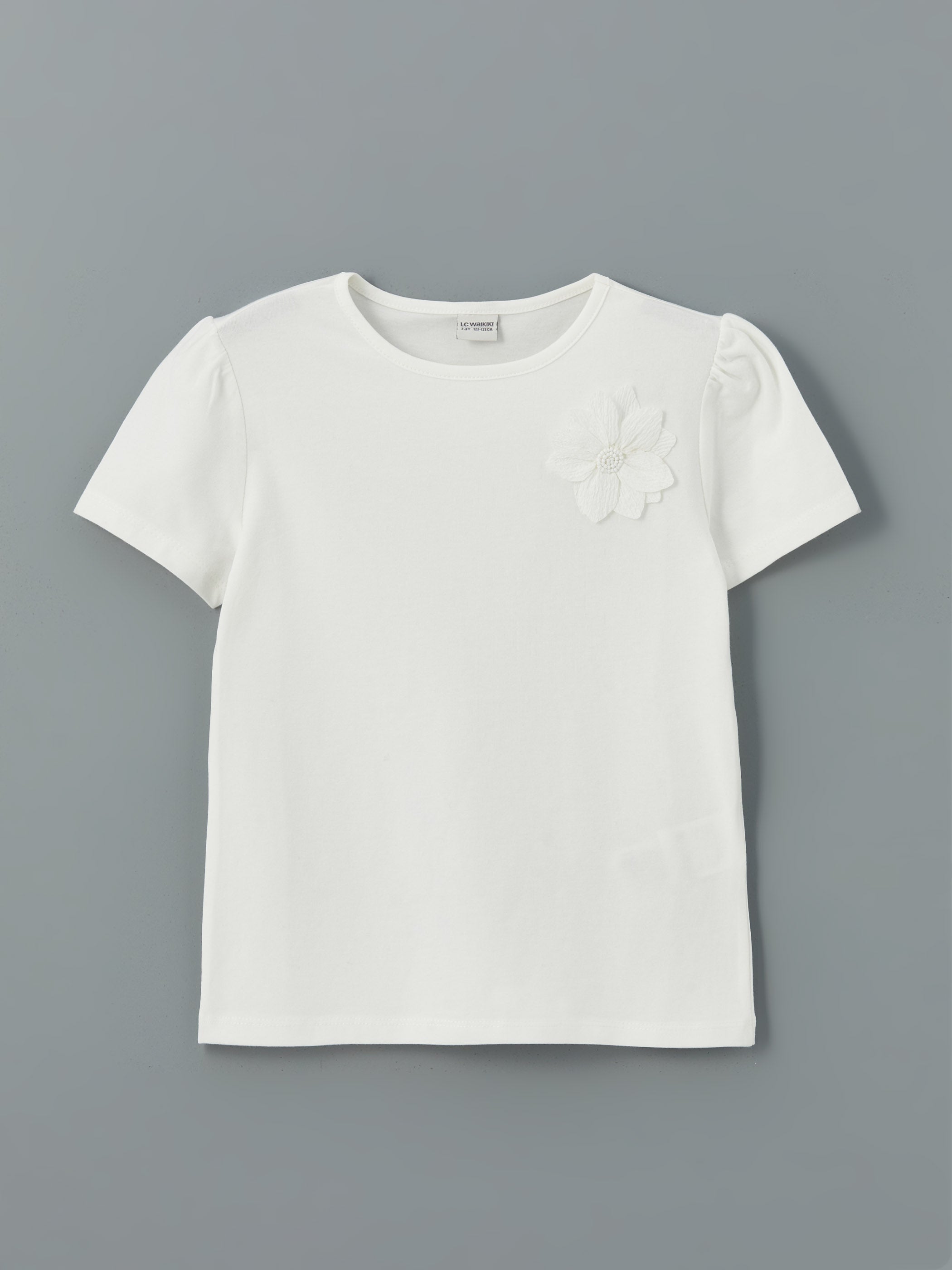 Crew Neck Floral Girls T-Shirt