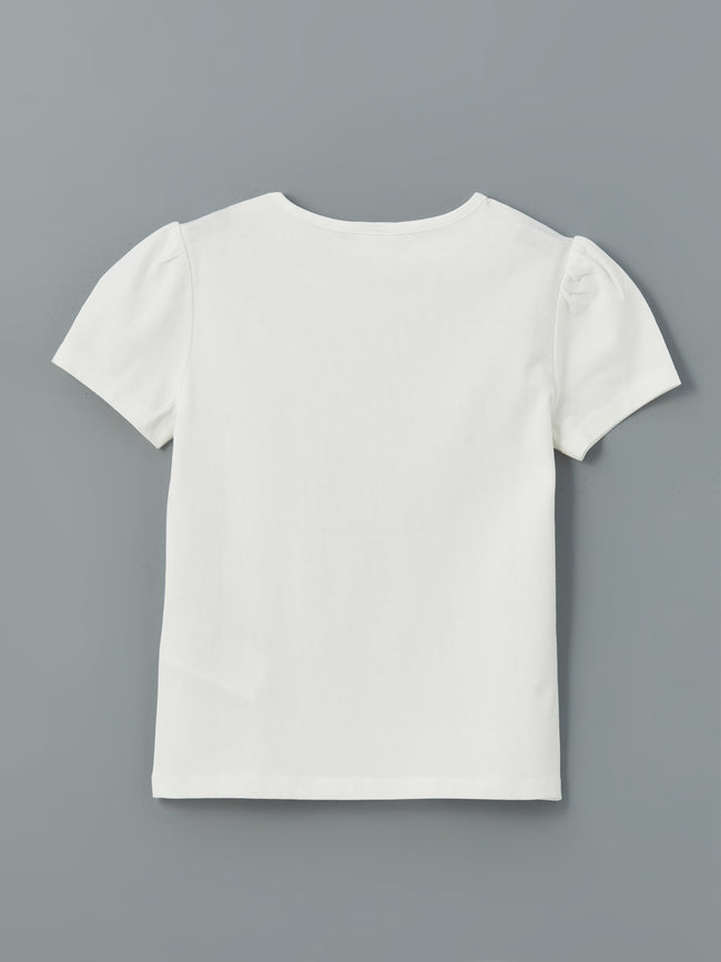 Crew Neck Floral Girls T-Shirt Main Image