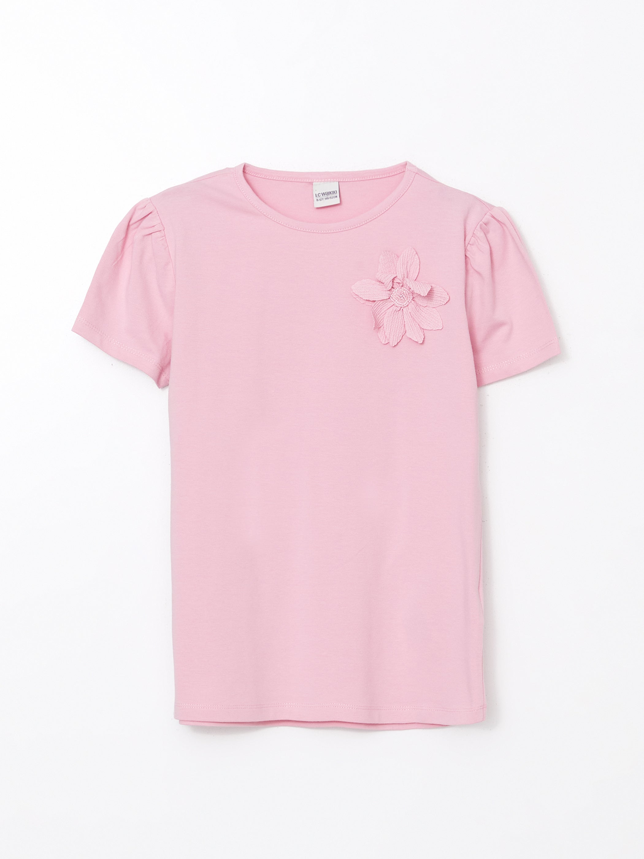 Crew Neck Floral Girls T-Shirt