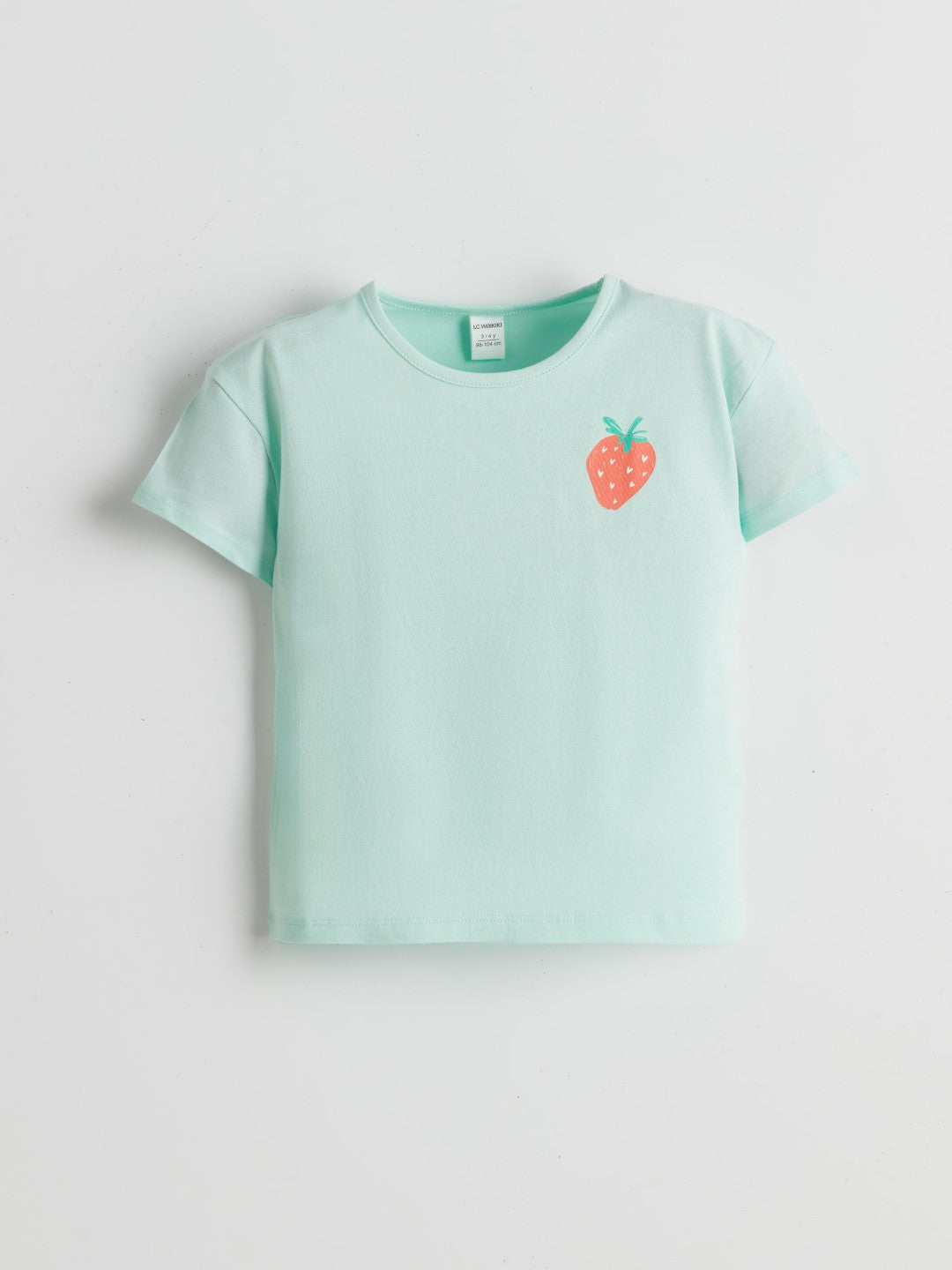 LCW Kids Crew Neck Printed Combed Cotton Baby Girl T-Shirt