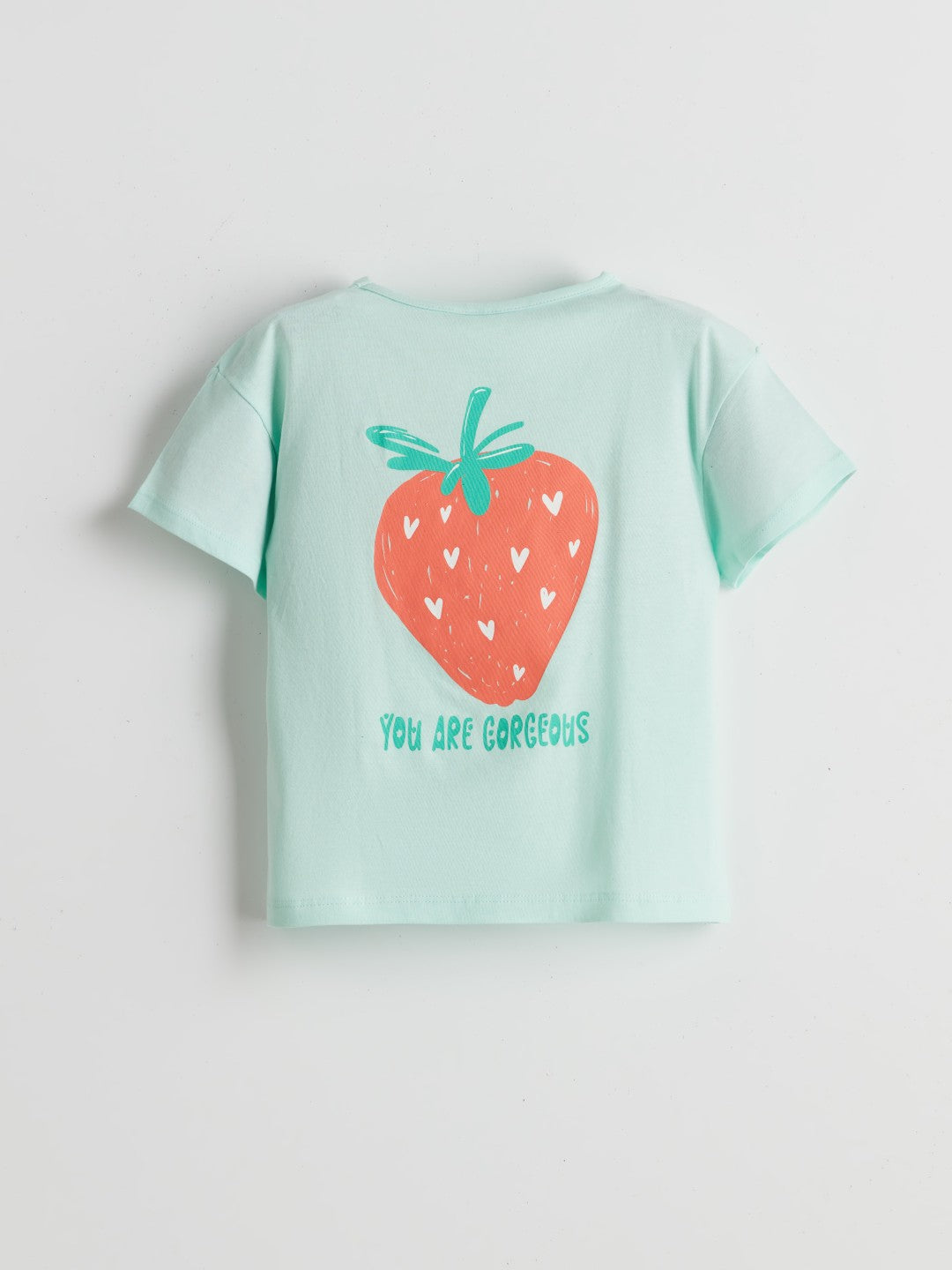 LCW Kids Crew Neck Printed Combed Cotton Baby Girl T-Shirt