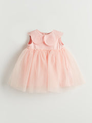 LCW Baby Baby Collar Tulle Baby Girl Dress