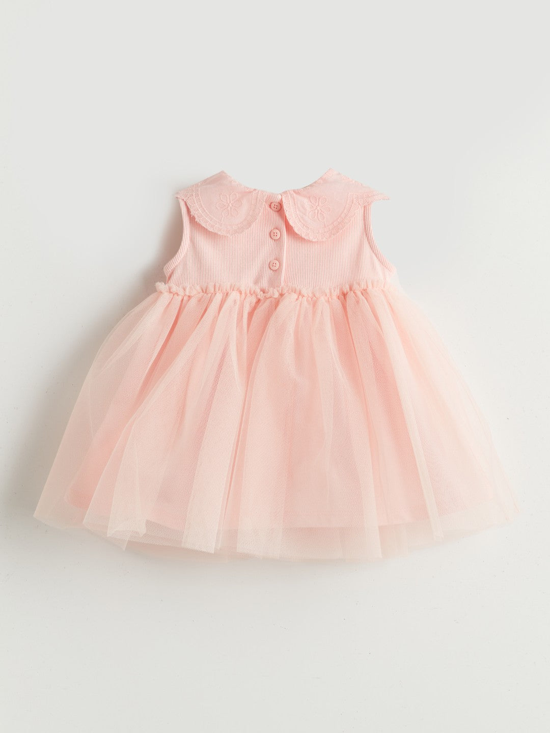 LCW Baby Baby Collar Tulle Baby Girl Dress
