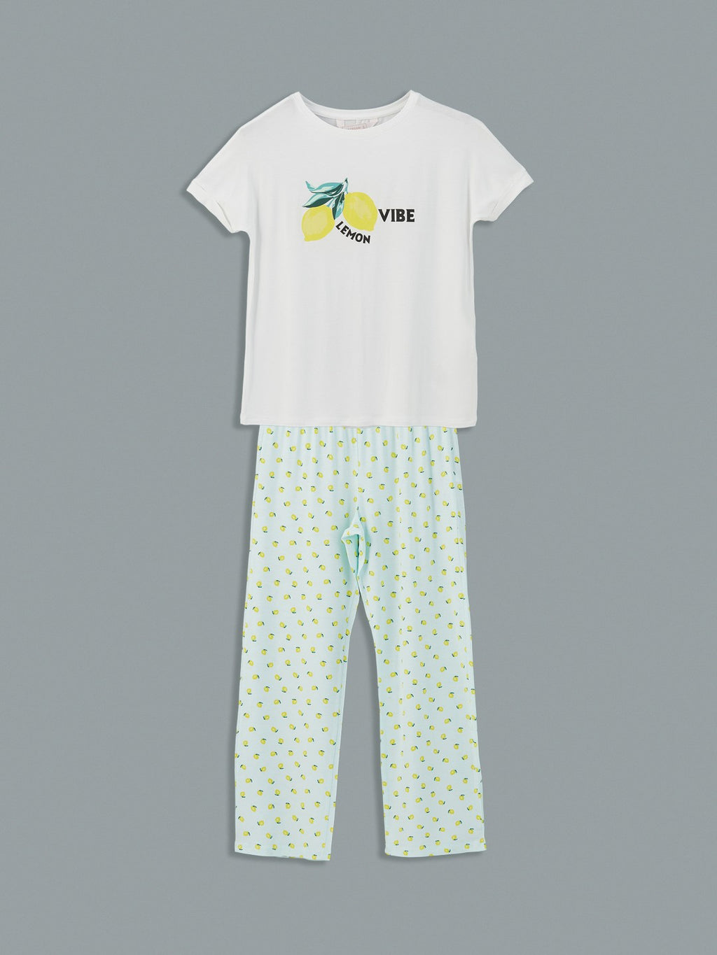 LCW Dream Crew Neck Printed Women Pajama Set