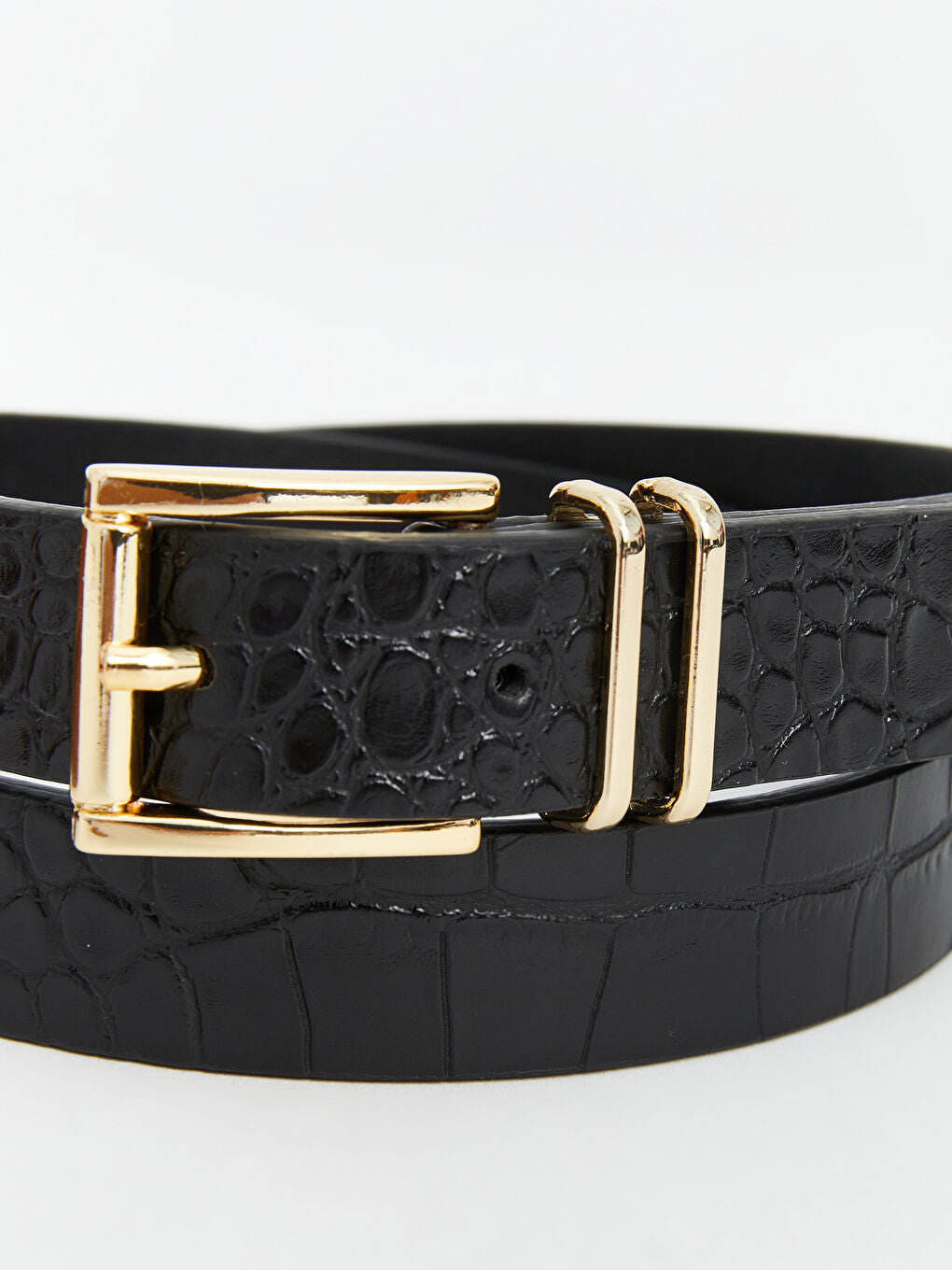 LCW ACCESSORIES Brown Leather Look Women Belt 2-Pack