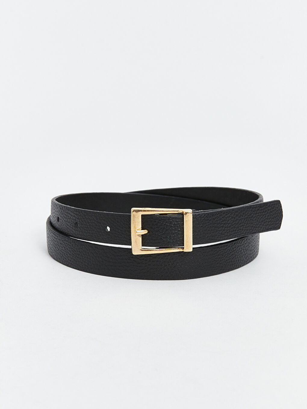 LCW ACCESSORIES Black Leather Look Women Belt 3-Piece