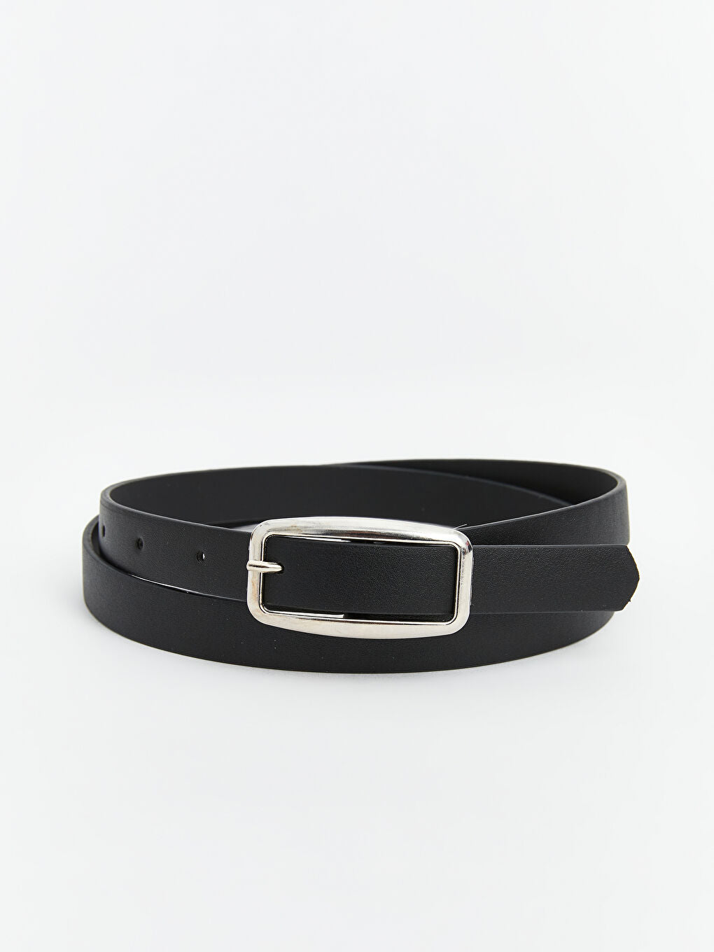 LCW ACCESSORIES Black Leather Look Women Belt 2-Pack