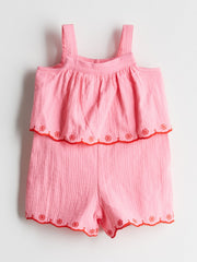 LCW Kids Square Neck Girl Jumpsuit