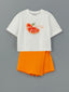 Crew Neck Girls T-Shirt and Shorts Skirt