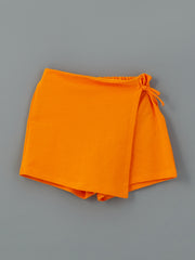 Crew Neck Girls T-Shirt and Shorts Skirt