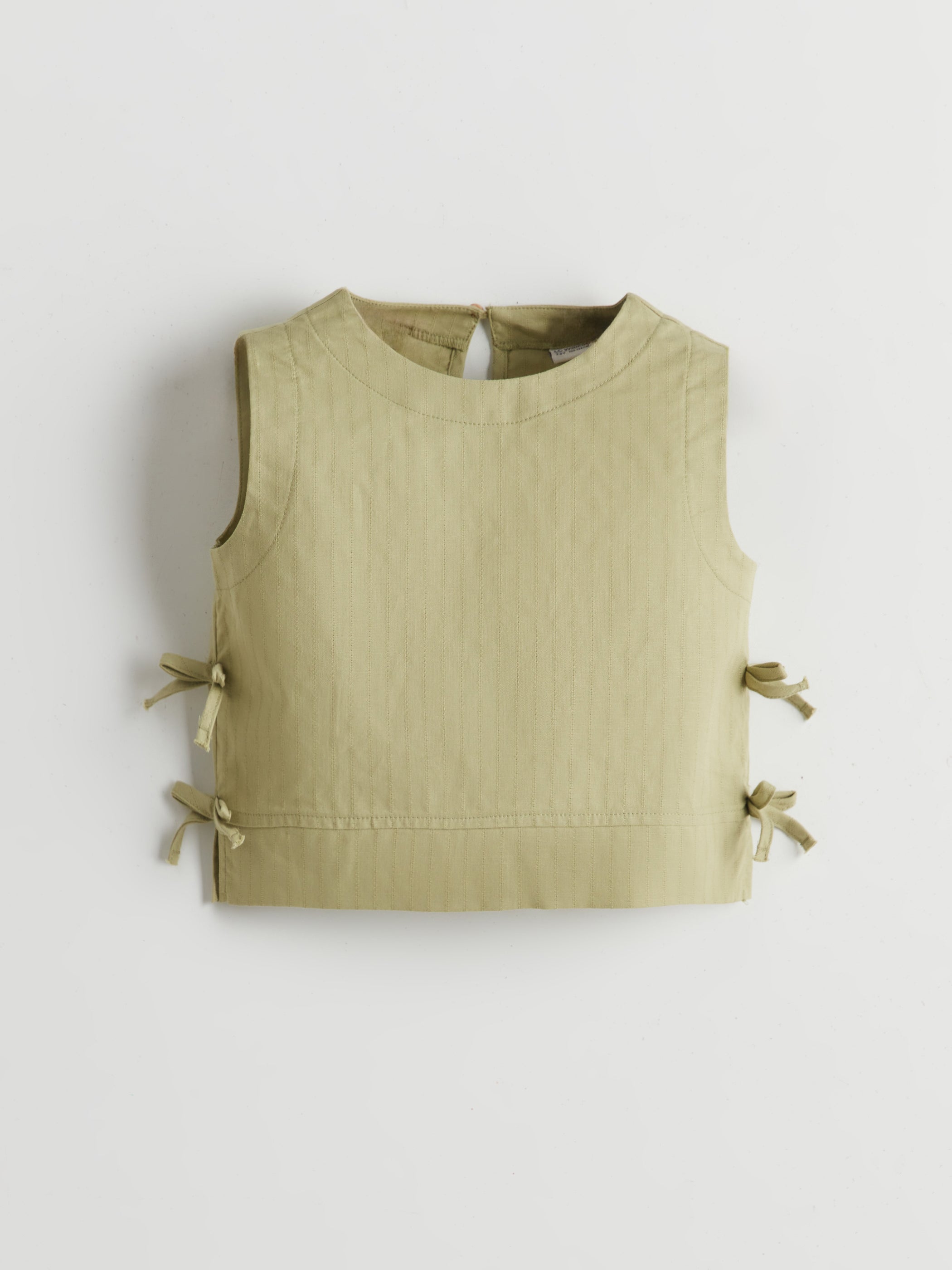 Crew Neck Bow Detailed Girl Crop Blouse