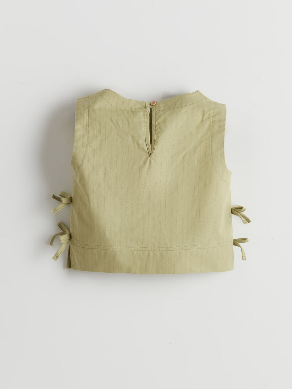 Crew Neck Bow Detailed Girl Crop Blouse