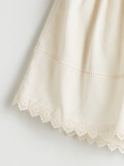 LCW Kids Elastic Waist Linen Blend Girl Skirt