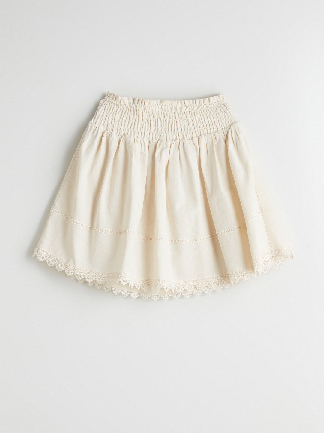 LCW Kids Elastic Waist Linen Blend Girl Skirt