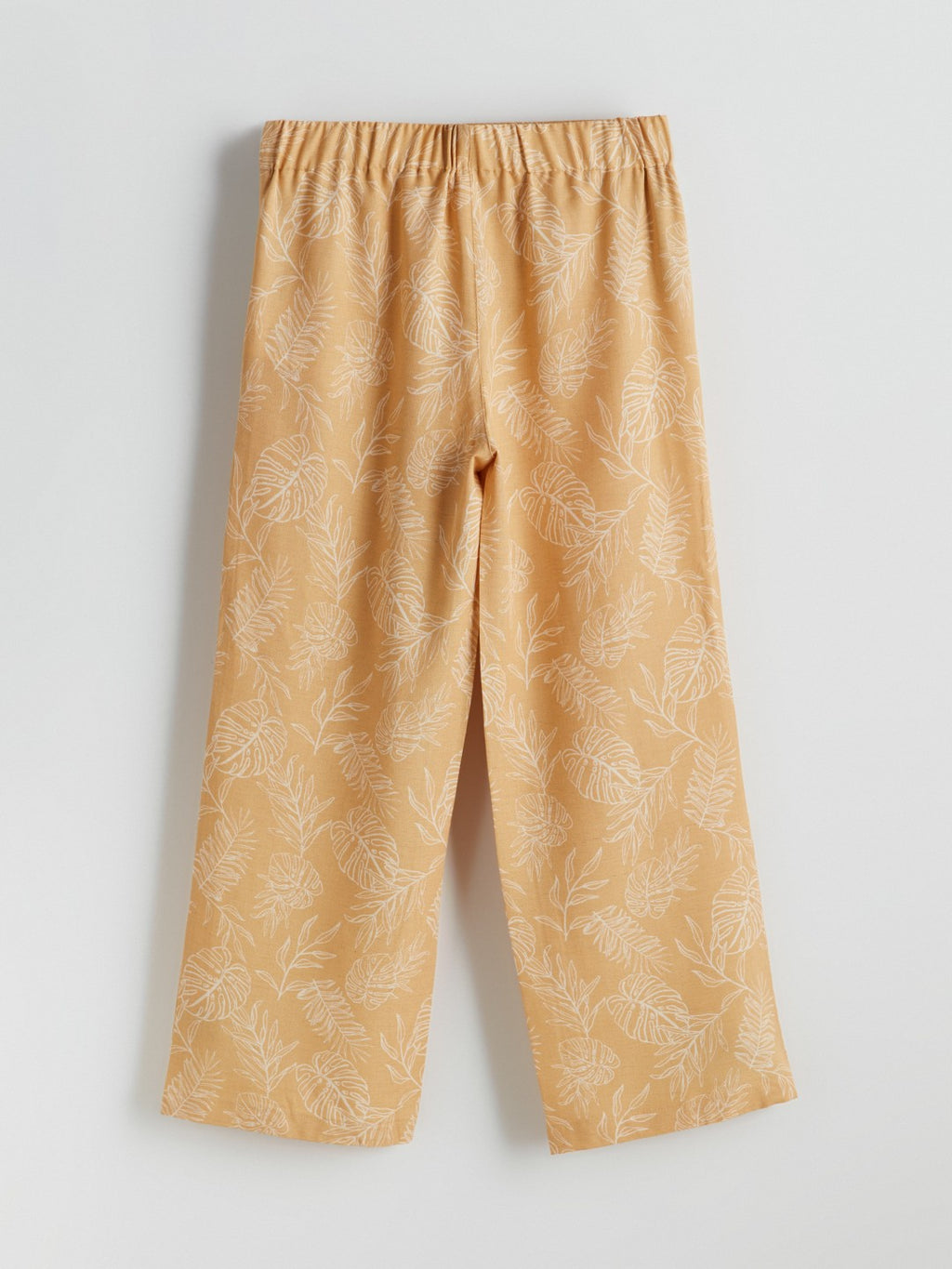 LCW Kids Elastic Waist Linen Blend Girl Trousers