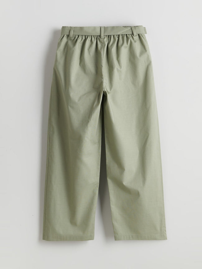 LCW Kids Elastic Waist Pleated Girls Trousers Main Image