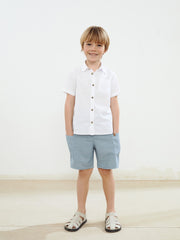 LCW Kids Elastic Waist Boy Pocket Linen Shorts