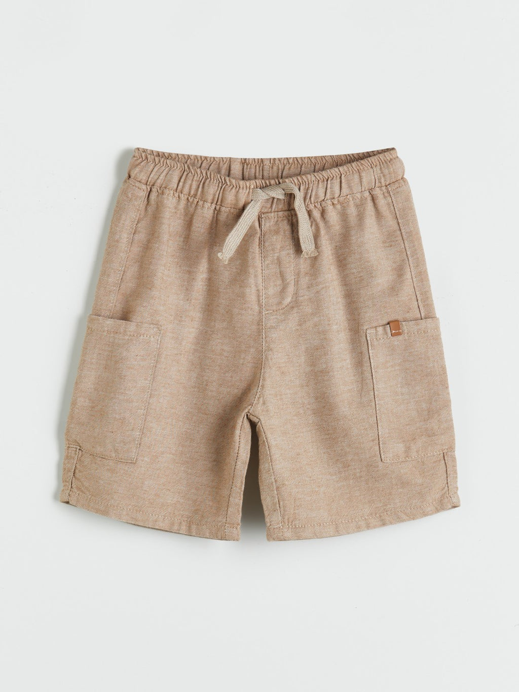 LCW Kids Elastic Waist Boy Pocket Linen Shorts