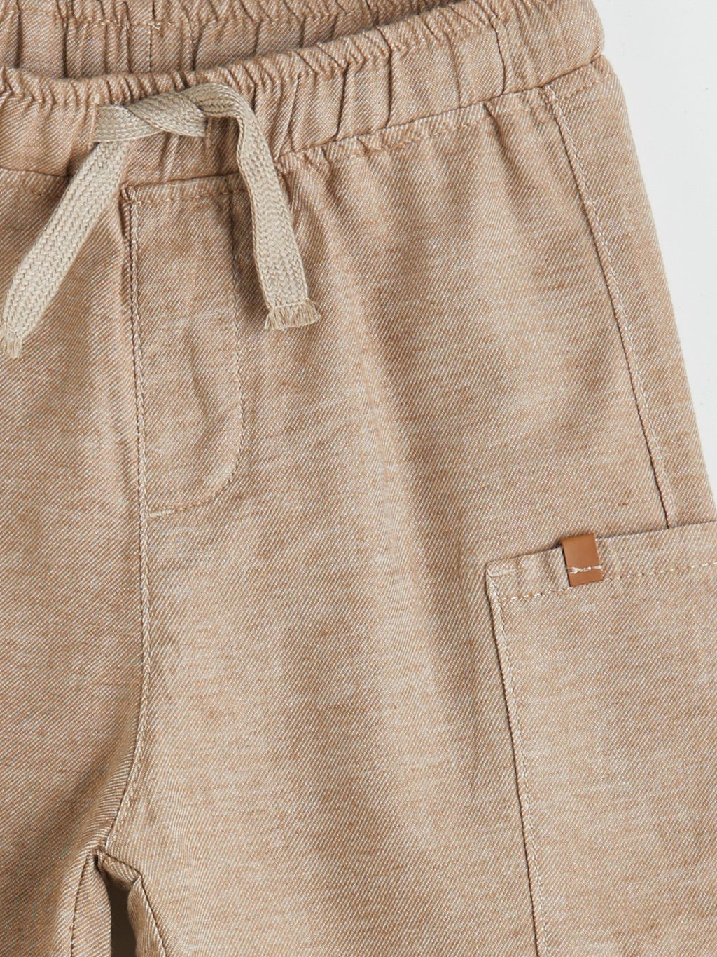 LCW Kids Elastic Waist Boy Pocket Linen Shorts