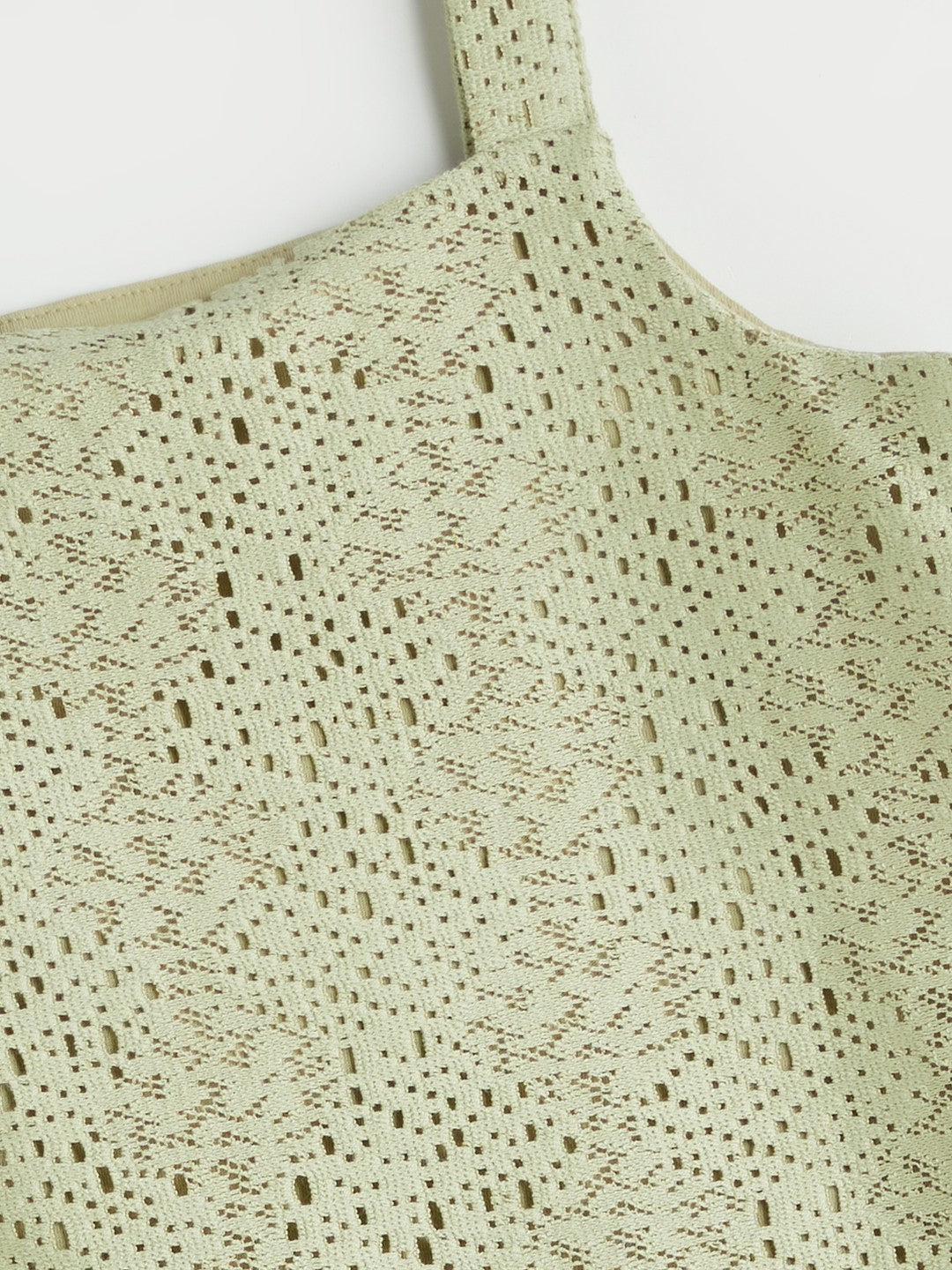 LCW Kids Square Neck Openwork Girls Crop Tank Top