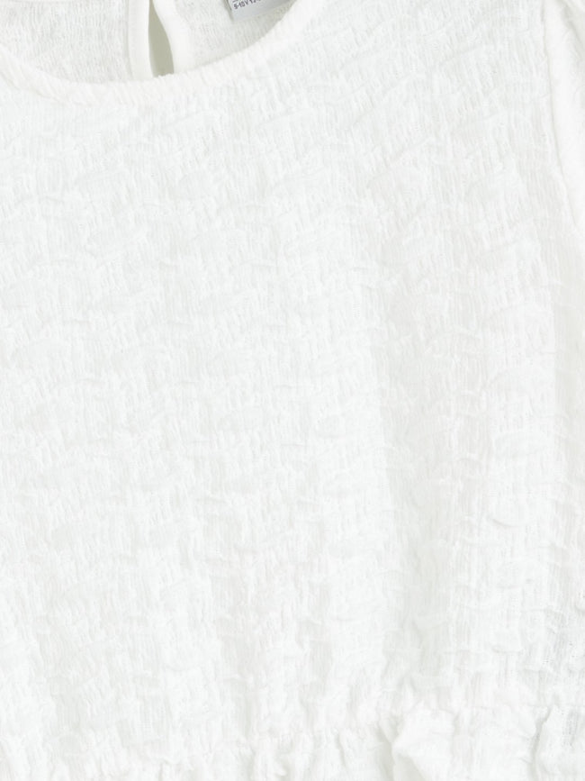 LCW Kids Crew Neck Ruffle Detailed Girls Crop T-Shirt Main Image