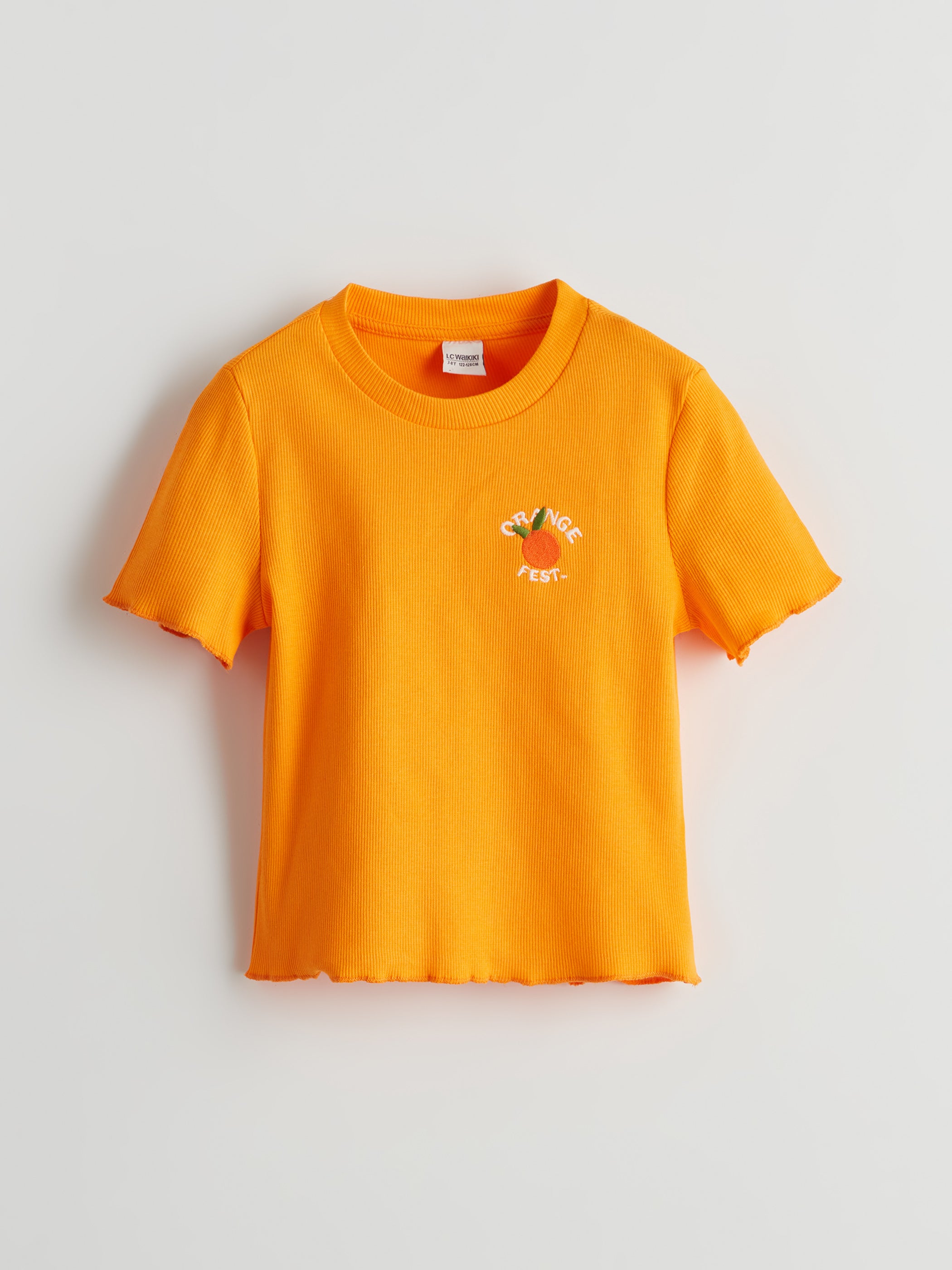 Crew Neck Girl Crop T-Shirt