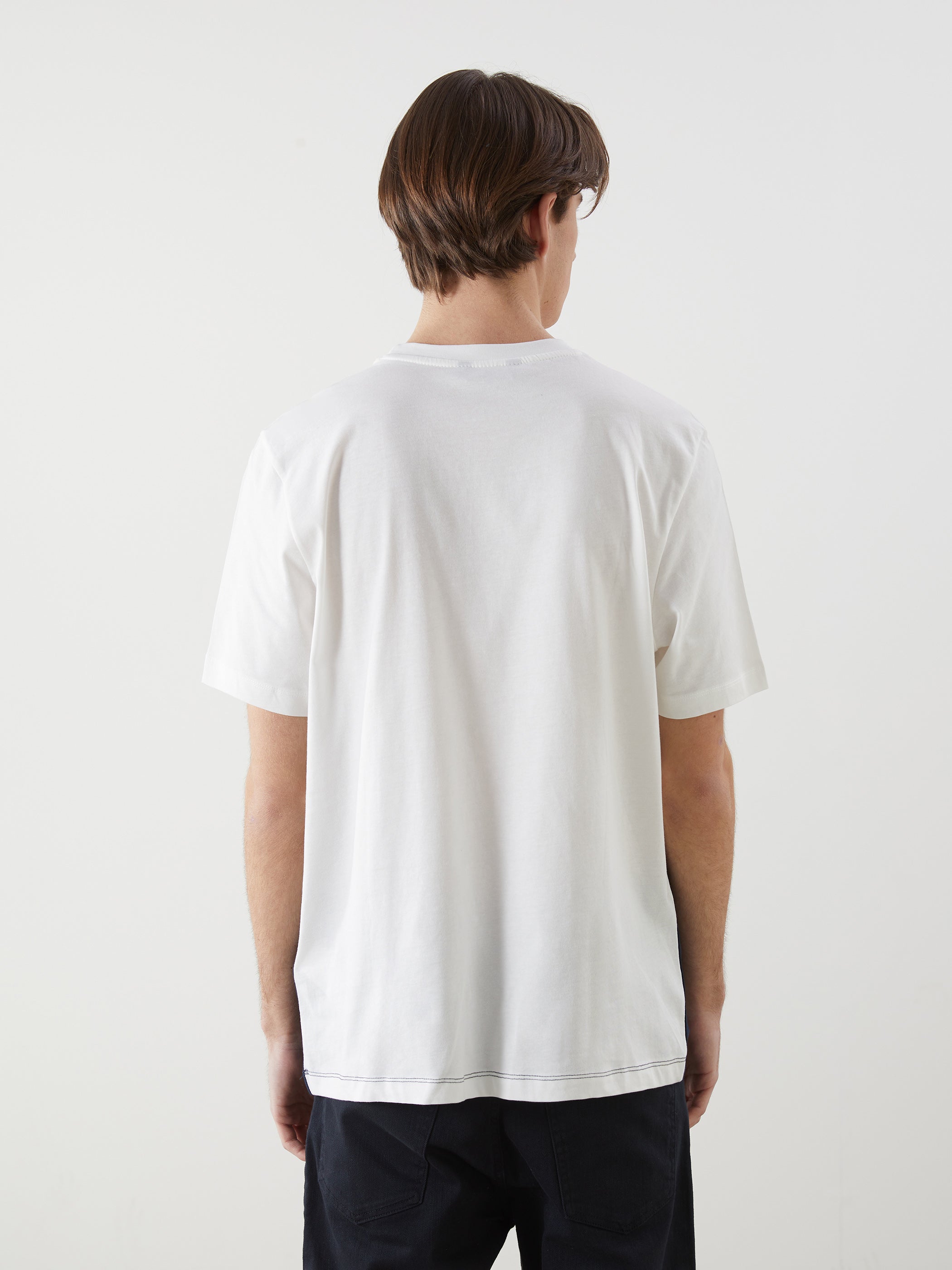 Xside- Crew Neck Color Block Combed Cotton Men T-Shirt